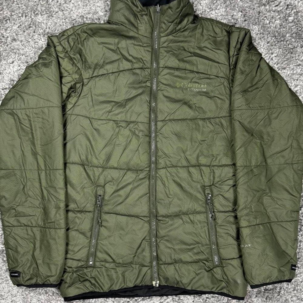 Columbia Titanium Green Omni-Heat Puffer Jacket, Size Mens Small
